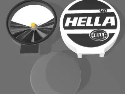 Rallye headlights for scale autos with 10 covers 3D print model