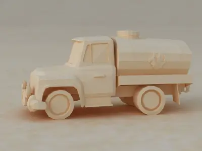 Low poy Origami car cartoon racing   toy car Truck construction 3D model