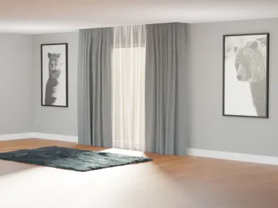 Curtains modern interior - model 1 Free 3D model