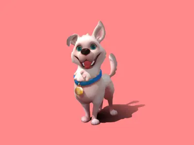 CuteDog Low-poly 3D model
