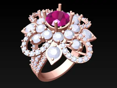 Diamond Ring - Womens Rings - N3595 3D print model