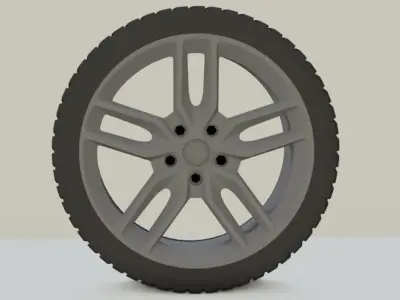 car tyre with a rim 3D model