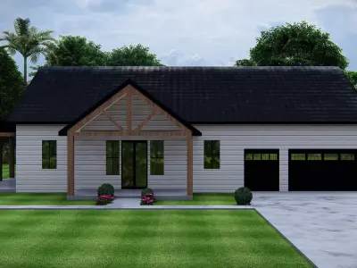 Modern American House Exterior 3D Model Architectural  3D model