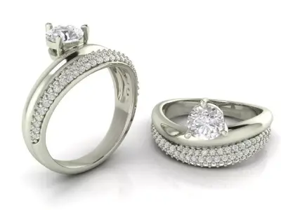 LUXURY WEDDING RINGS 3D print model