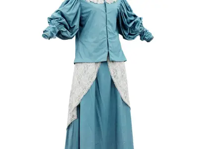 Lace Decorated Dress Low-poly 3D model