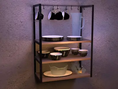  luxury tableware Low-poly 3D model