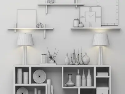 Decorative furniture set Modern 3D model
