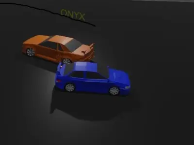 TWO LOW POLY JDM CAR Low-poly 3D model