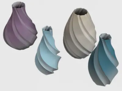 Twirl Vase 3D print model 3D model purchase