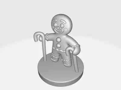 Gingerbread Man Figurine Candy Canes Festive Christmas Holiday  3D print model