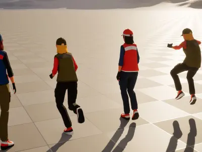 Girl in vest low-poly stylized Low-poly 3D model