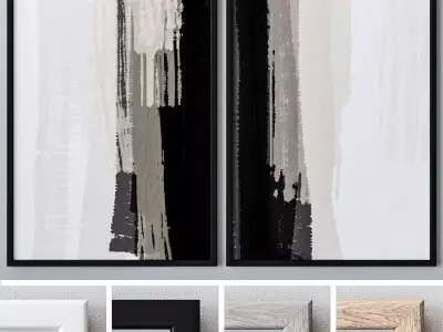 Set of large wall paintings 496 3D model