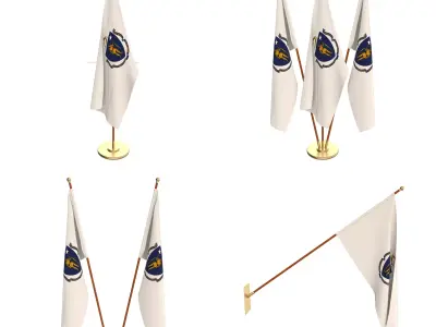 Massachusetts Flag Pack 3D model