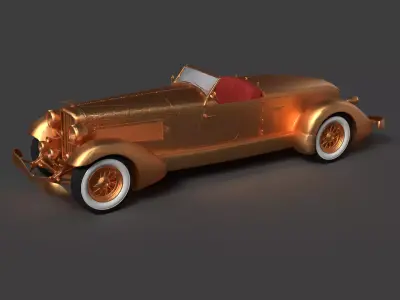 Golden vintage car   3D model by aceimagedesign-1