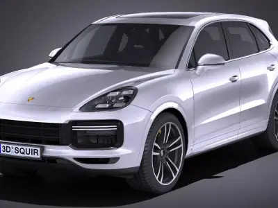  LowPoly Porsche Cayenne Turbo 2018 Low-poly 3D model