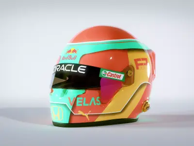 F1 Helmet Low-poly 3D model