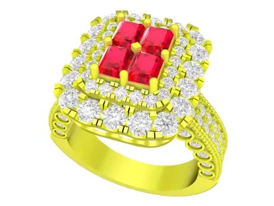 A7816 Luxury Diamond Fashion Women Ring 3D print model