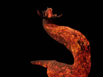 Hell worm low-poly game engine ready 3D model Low-poly 3D model