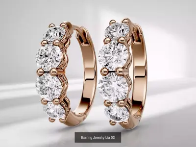 Lia 11 Earrings Collection 3D Model Pack