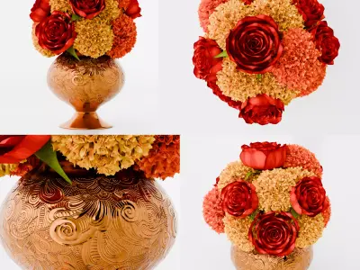 puja props and sweets thali setup  Low-poly 3D model