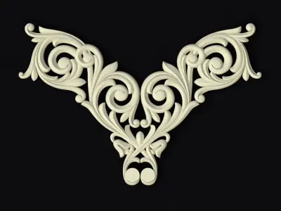 Central decor ornament for furniture 3D model 113
