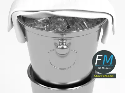 Wine bucket on stand 2 3D model