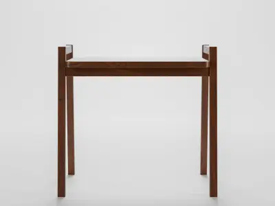 Wooden dining stool Free low-poly 3D model