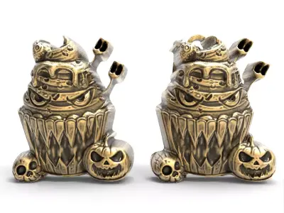 hallowen cup cake decor  3D print model