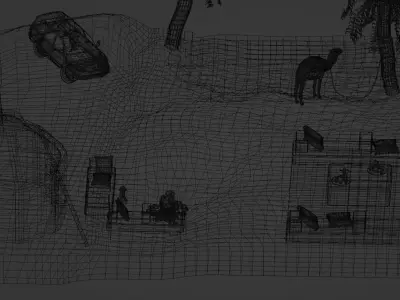 Arabian Nights Diorama Low-poly 3D model