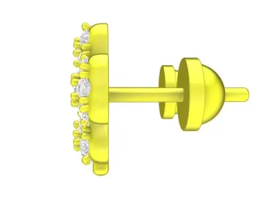 A7069 Four Leaf Clover Diamond Earrings 3D Print 3D print model