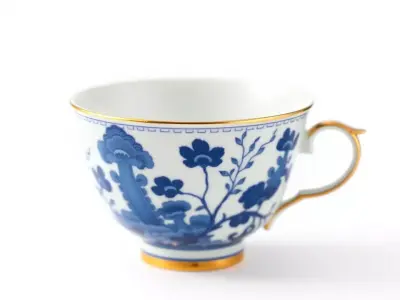 Blue Floral Porcelain Teacup model pack Low-poly 3D model