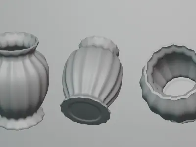 Vases pack Hard-poly 3D model