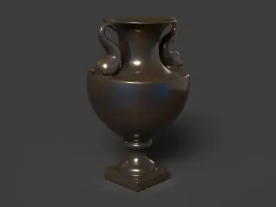 Chinese bronze vase   Low-poly 3D model