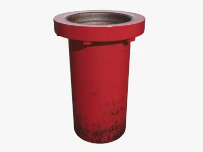 Red Painted Pipe Collection 3D model