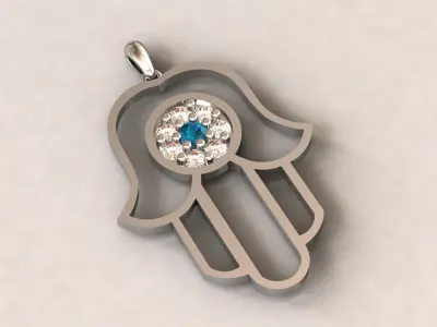 Hamsa pendant 3D print model