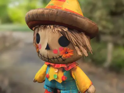 Scarecrow Doll Low-poly 3D model