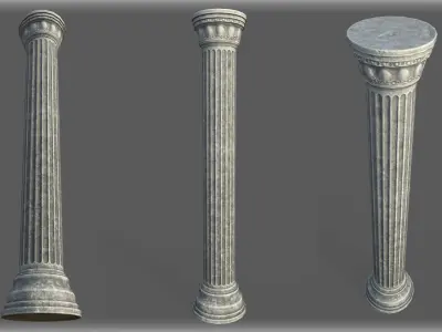 Low Poly Roman Column 2 Low-poly 3D model