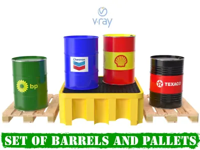 Set of  Bp Chevron Shell Texaco 3D model