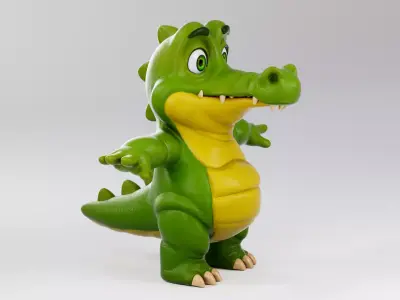 Cartoon Crocodile Low-poly 3D model buy