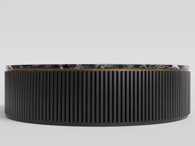 Luxury Marble Round Coffee Table Model Byron Emperador Inspired 3D model