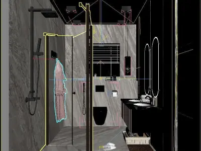 Modern Luxury Bathroom Interior Scene  3D model 3D model