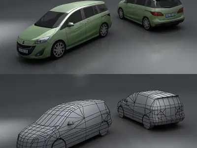 Mazda 5 grand tourer - grand tourer Low-poly 3D model