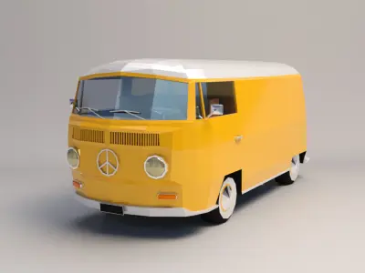 Low Poly Transporter Van 01 Low-poly 3D model