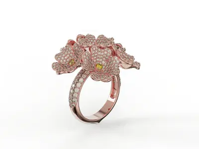 FLOWER RING Free 3D print model