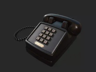 Retro Telephone Low-poly 3D model