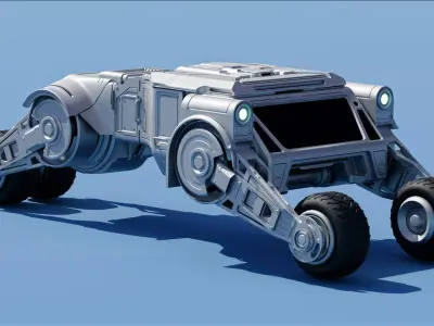 SCI-FI Vehicles - 45 Kitbash Parts Low-poly 3D model