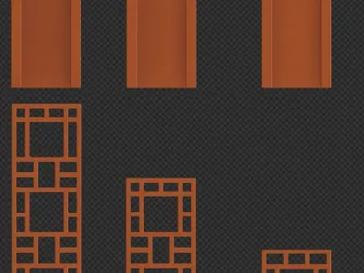 Brazilian constructive System Ceramic Blocks  family  Low-poly 3D model