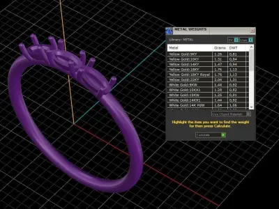 solitaire woman ring 3D print model purchase