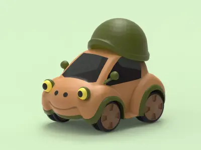 Cartoon Car Turtle-Shaped 3D model