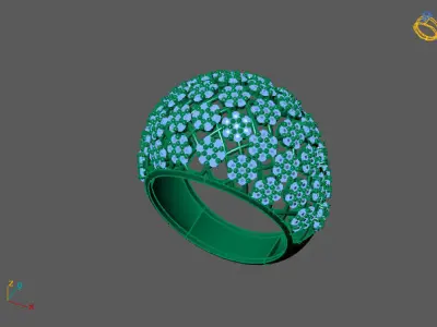 STL 3DM Print Ready Women Diamond Ring Lightweight Printable  3D print model 126